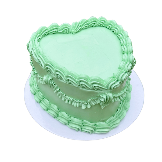 Vintage heart shaped celebration cake
