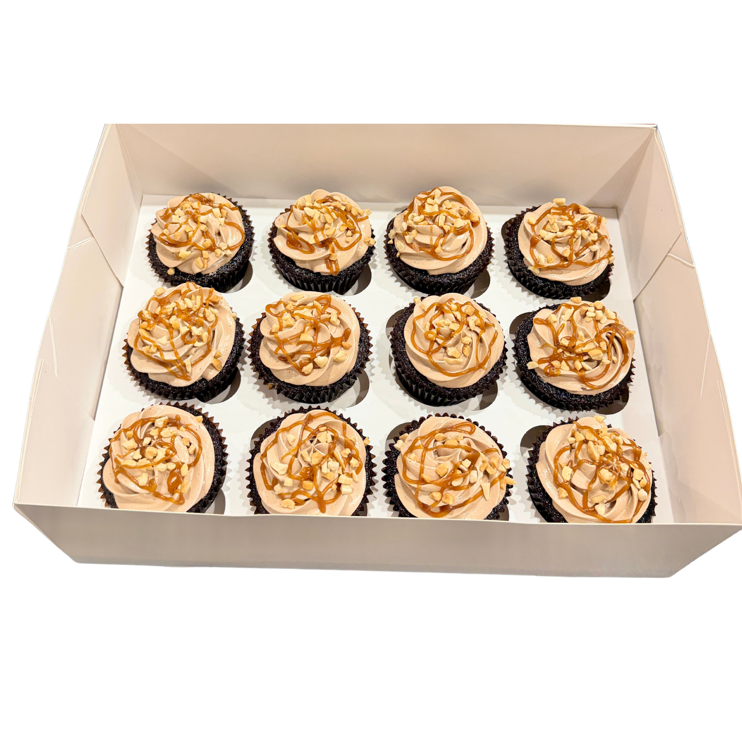 Choc Peanut Caramel Cupcakes