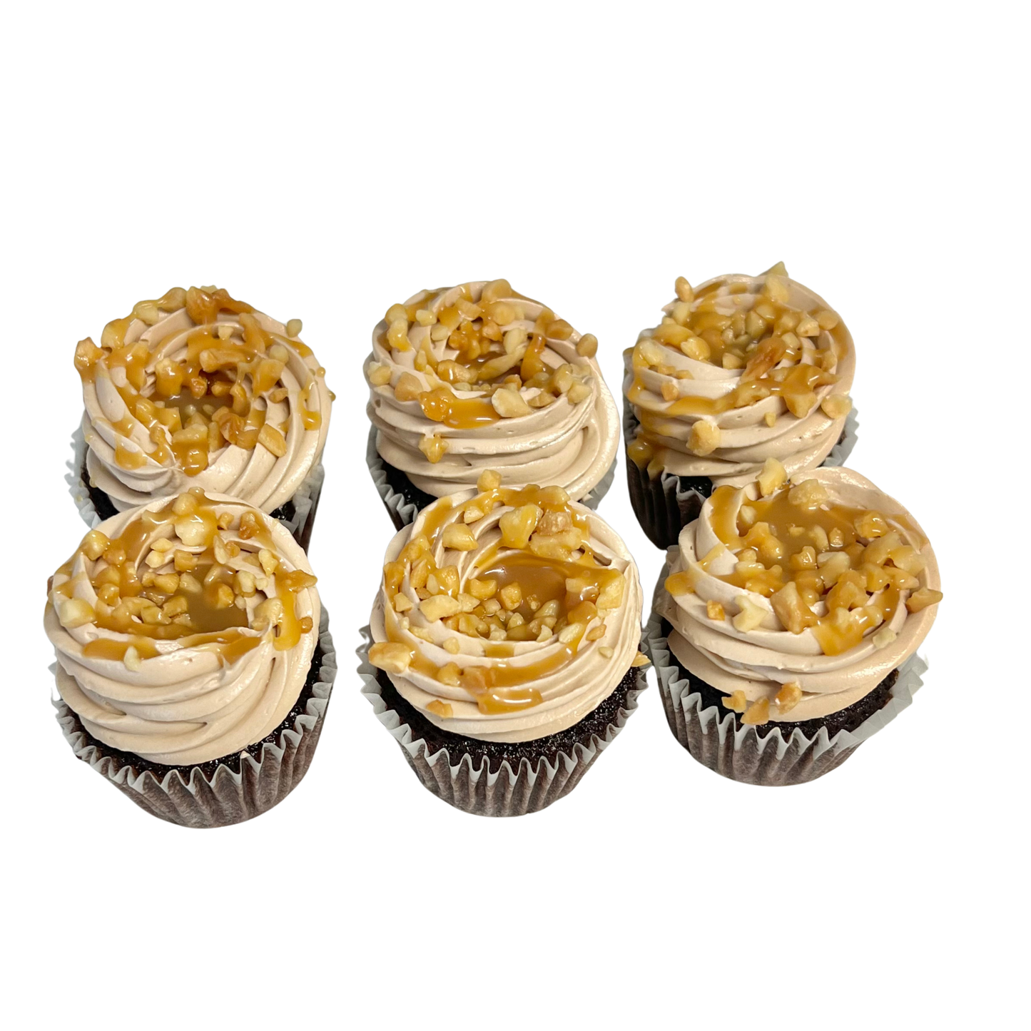 Mini Choc Peanut Caramel Cupcakes